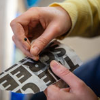 Rebecca Brown working in her studio 2019